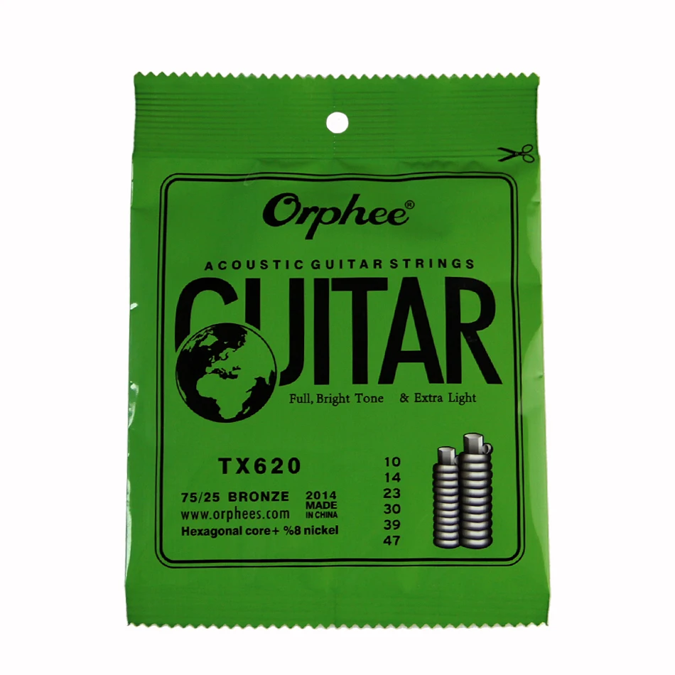 

Orphee TX620 (010-047) Extra Light Folk Guitar Strings Acoustic Guitar Strings Set 6pcs/set Guitar Accessories