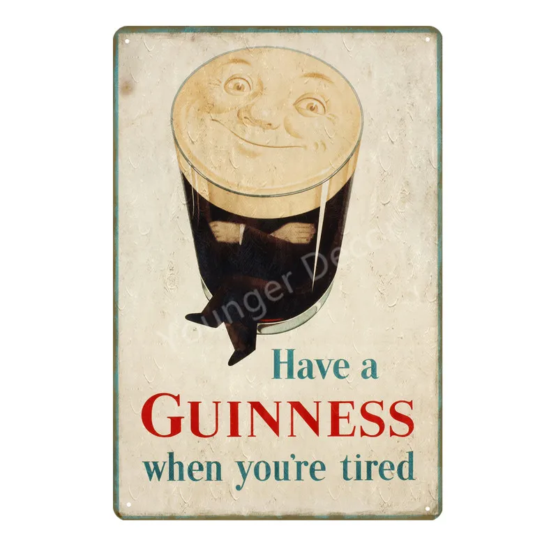Guinness хороший для вас металлический плакат оловянные знаки винтажный Настенный декор для бара паба клуба человек пещера декоративная пластина YI-123 - Цвет: YD1499AI