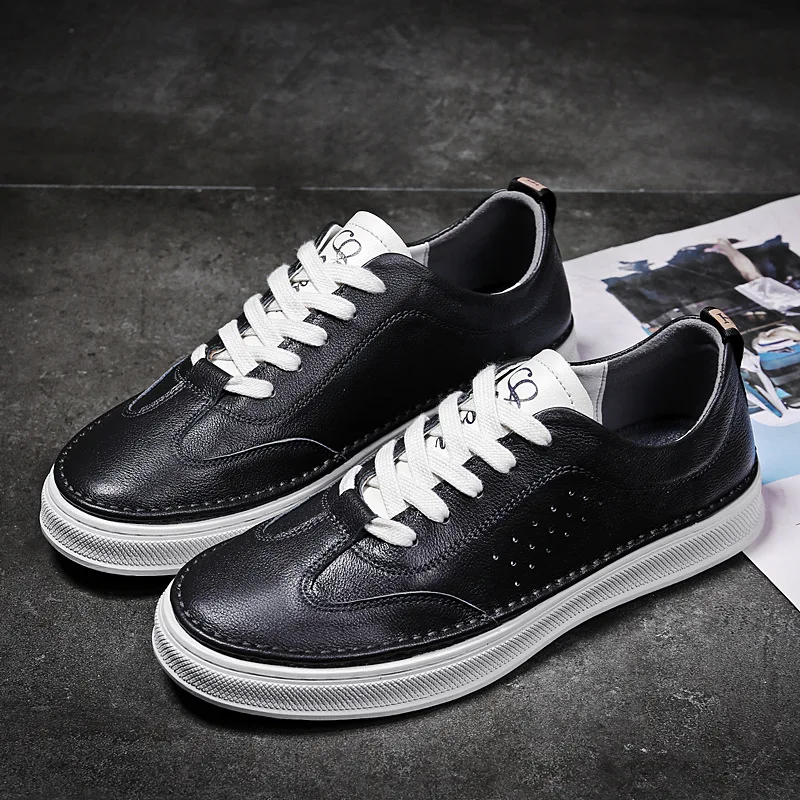 

MEN'S SHOES Spring Casual Shoe Men Trendy Shoes New Style Genuine Leather Shoes Korean-style Trend Versatile British-Style Small