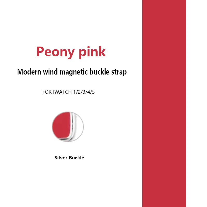 Peony pink 1 Современный Кожаный ремешок для Apple Watch 5 ремешок с пряжкой 44 мм 40 мм для смарт аксессуары для iwatch серии 4 3 2 38 мм 42 мм - Цвет ремешка: Peony pink 1