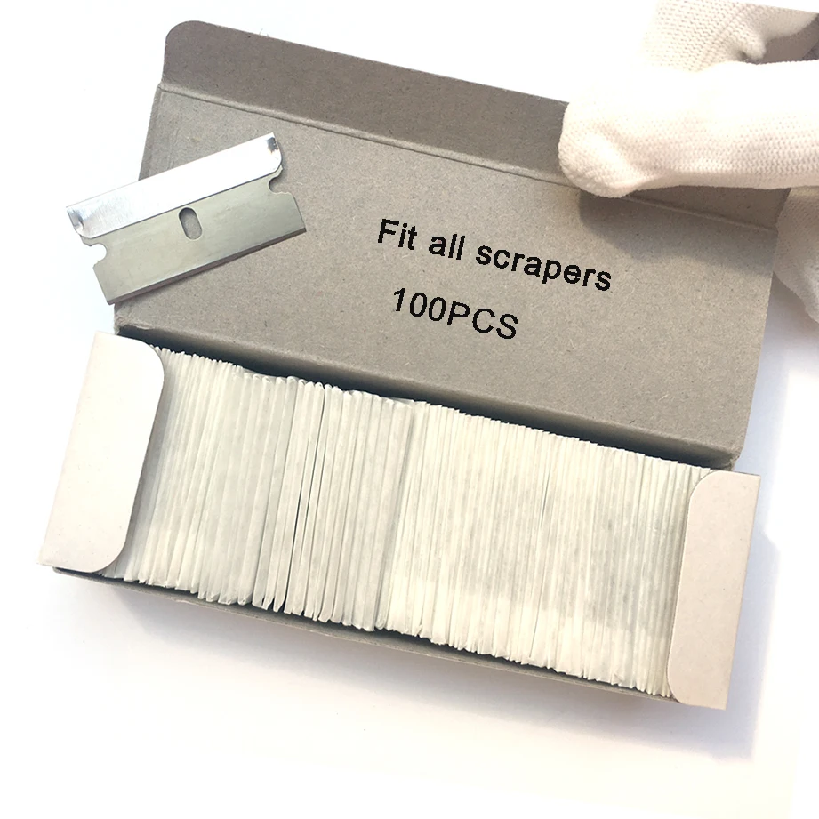 

100pcs 1.5" Spare Carbon Steel Blade for All Razor Scraper Metal Vinyl Car Wrap Tool Widow Tint Cleaning Tool Sticker Remover