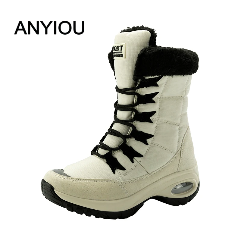 

ANYIOU Fashion Styly Warm Plush Snow Boots Faux Suede Snow Boots Winter Woman Woman Classic Boots Winter Shoes Boots Female
