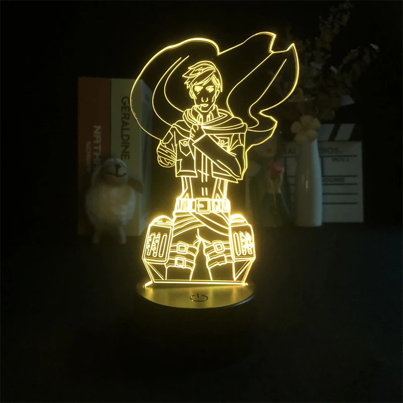 

Anime 3d Lamp Attack on Titan Erwin Smith for Bedroom Decorative Light Kids Birthday Gift Attack on Titan LED Night Light Manga