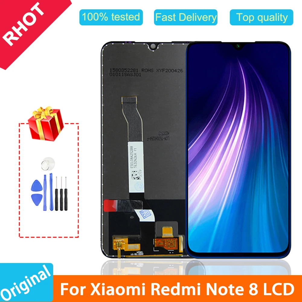 100% протестированный 6 3 &quotОригинальный ЖК-дисплей для Xiaomi Redmi Note 8 с сенсорным