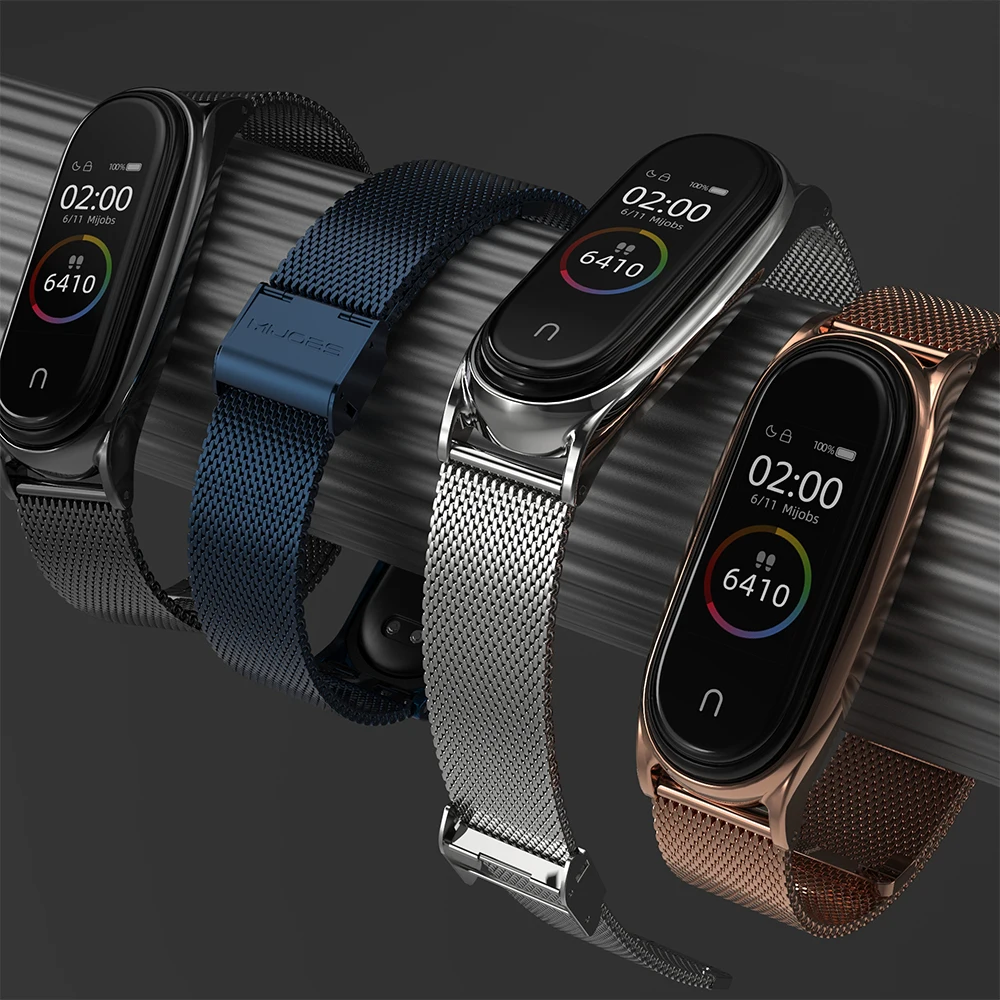 Браслет для Xiaomi mi, 4 ремешка, браслет mi Band 4 Wris, металлический браслет из нержавеющей стали, mi Band 3, браслет Correa mi Band 3