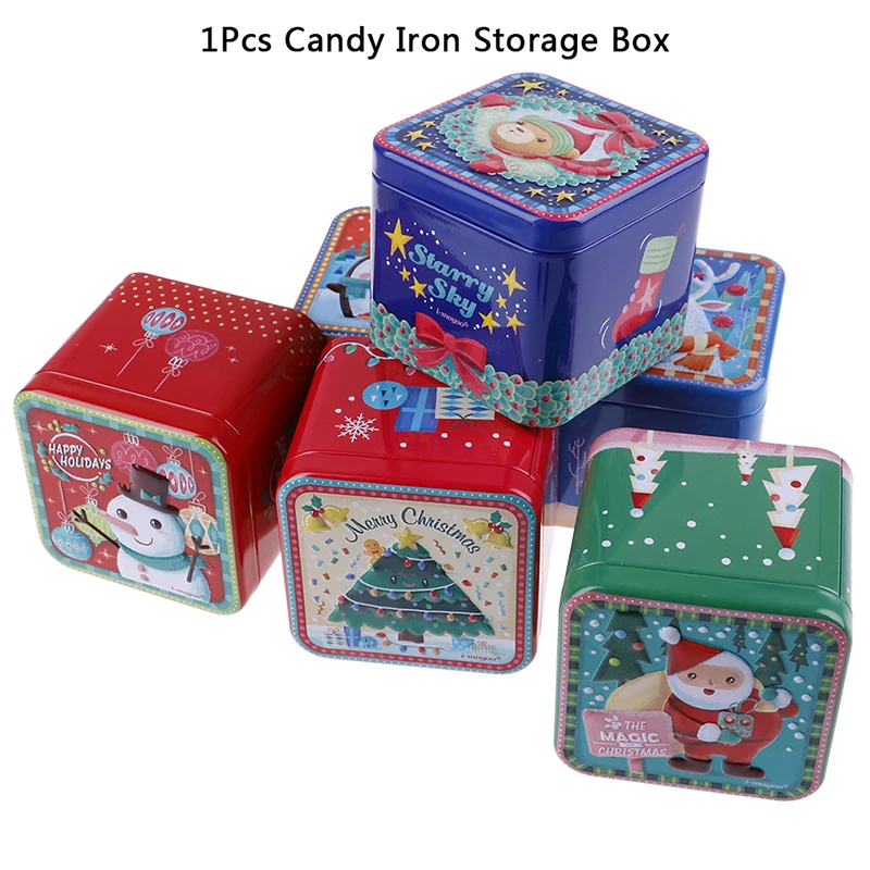 Рождественский Мини Подарочный пакет жестяная коробка конфета печенья печенье