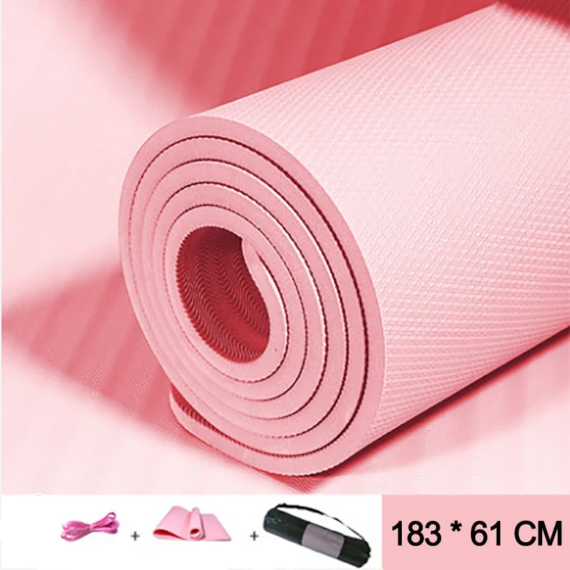

6MM TPE Yoga Mat Pad Tasteless Pilates Fitness Gymnastics Sport Mat Body Building Equipment With Bag 183 * 61CM