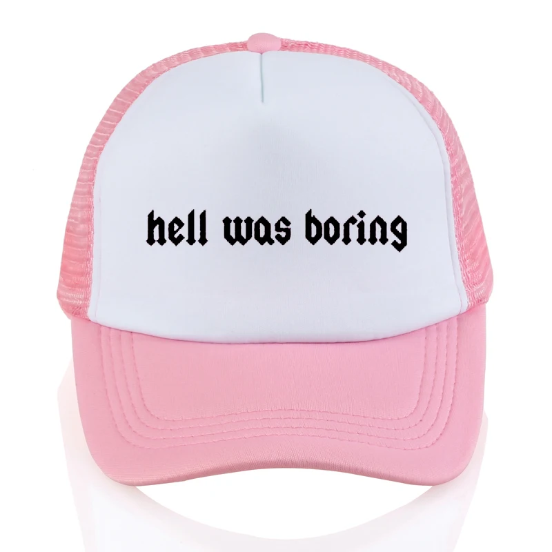 Мужская и Женская стильная бейсболка с надписью Hell Was Boring, крутая летняя кепка с сетчатым козырьком, унисекс, регулируемая бейсболка в стиле хип-хоп