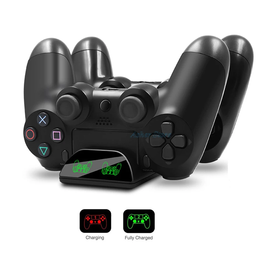 PS4/Pro/тонкий двойной контроллер Зарядное устройство Док-станция с 4 микро usb зарядки Dongles для sony Playstation 4 PS 4 серии игры аксессуары