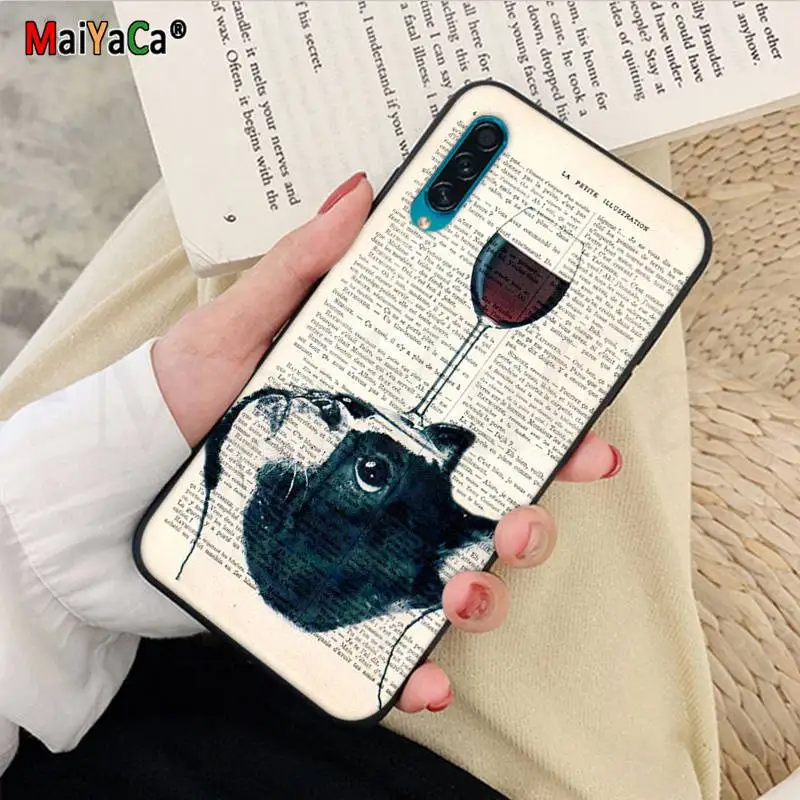 Book newspaper background Cute French Bulldog