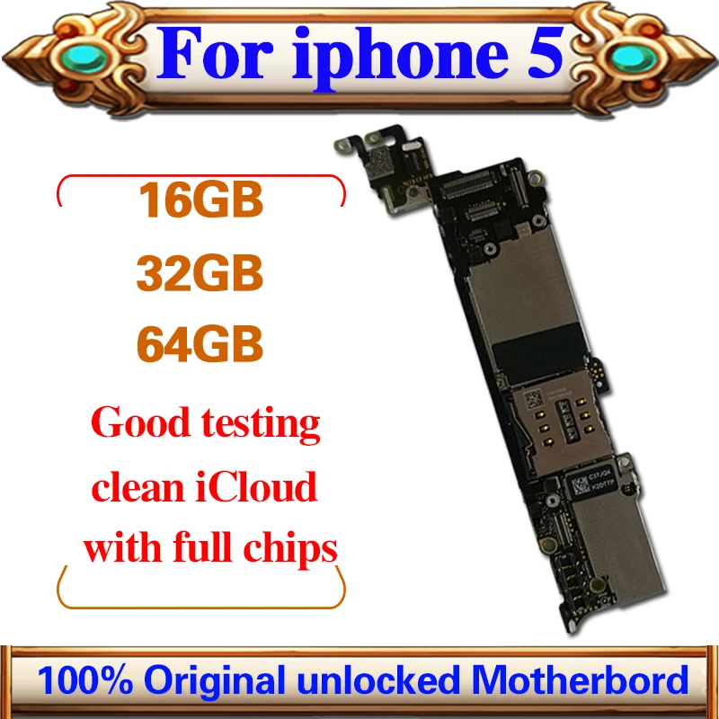 Полностью разблокированная для iphone 5 материнская плата, Оригинальная для iphone 5 5g материнская плата с системой IOS, 16 ГБ/32 ГБ/64 ГБ