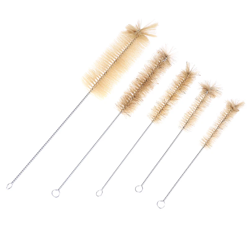 

5pcs/set Test Tube Brush 5/10 25/50/100ml Lab Brush Clean Stainless Tube Housework
