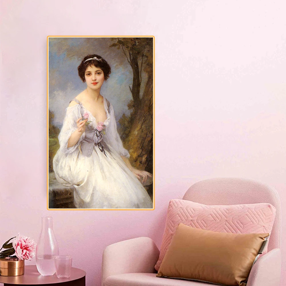 

Amable Lenoir"The Pink Rose"Canvas Oil Painting Western Art Decor Poster Wall Art Aesthetic Home Interior Decoration