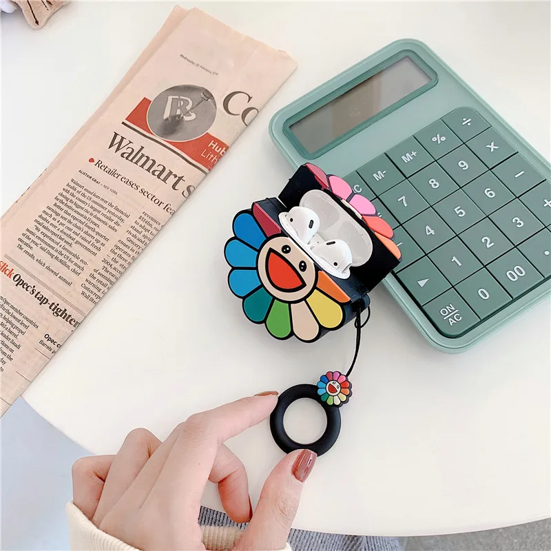 3D японские хипстерские силиконовые чехлы для наушников Kaikaikiki takahi Murakami Rainbow Flower для Apple Airpods 1 2 3 Pro