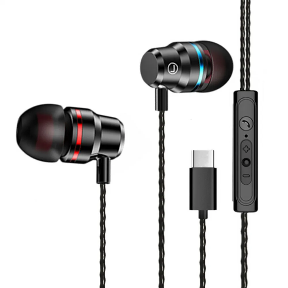 Высокое качество 6U рога Широкая совместимость Тип C USB-C наушники-вкладыши гарнитура наушники Wth с проводным управлением микрофон