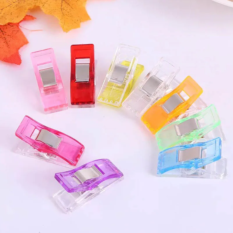 

10pcs/lot Tape Bias Maker DIY Job Foot Case Supplies Plastic Clip Hemming Sewing Tools Sewing Accessories Fabric Clover Mar