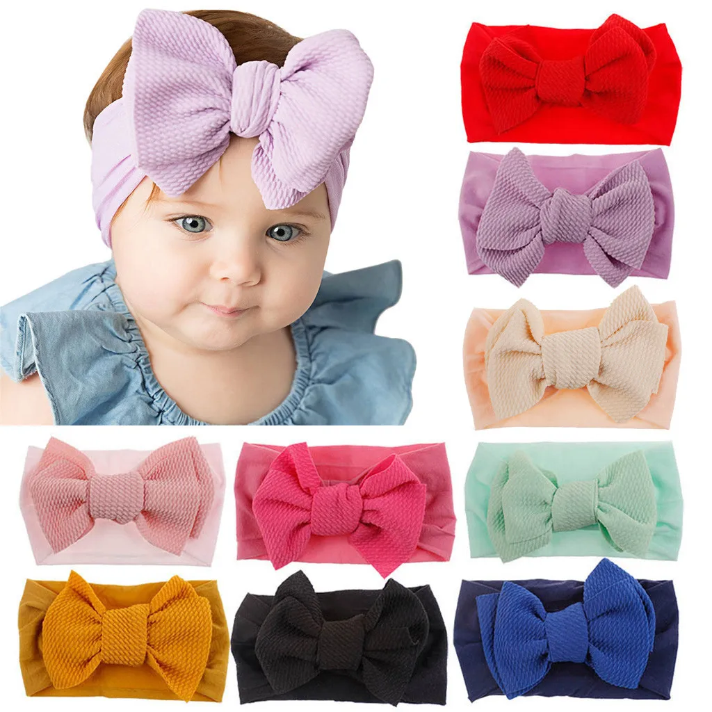 Baby Kids Girls Mini Bowknot Hairband Elastic Headband Bow stretch hair accessories Sweet Children's Force Headwear | Детская одежда