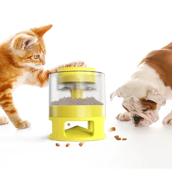 dog food dispenser container toy with button dog food feeder treat dispensing toys slow feeder fun.jpg