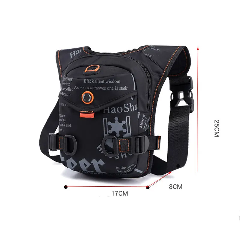 Men Waterproof Nylon Drop Leg Bag Thigh Hip Bum Belt Leg Fanny Pack Boys Waist Travel Riding Motorcycle Crossbody Shoulder Bags