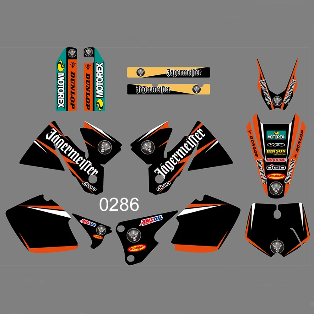 Для KTM SX 1998-2000 полная графика наклейки комплект пользовательских цифр имя глянцевые наклейки водонепроницаемый