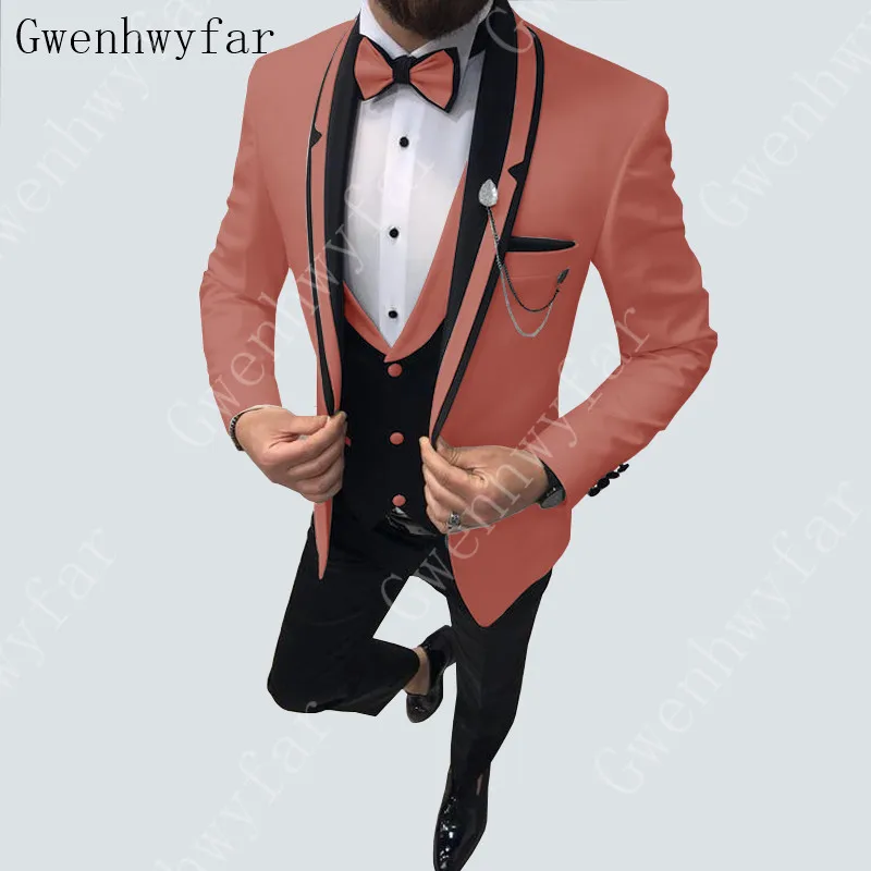 Clothing Suit-Set Costume Pants Jacket Vest Groom Tuxedo Business-Suits Stage Formal