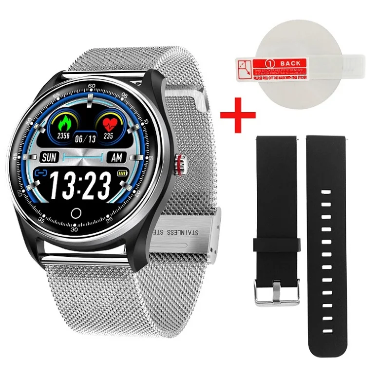 Silver Steel LYKRY MX9 ЭКГ PPG Смарт часы кровяное давление монитор сердечного ритма Многоязычная жизнь водонепроницаемый смарт часы для мужчин и женщин - Цвет: Silver Steel