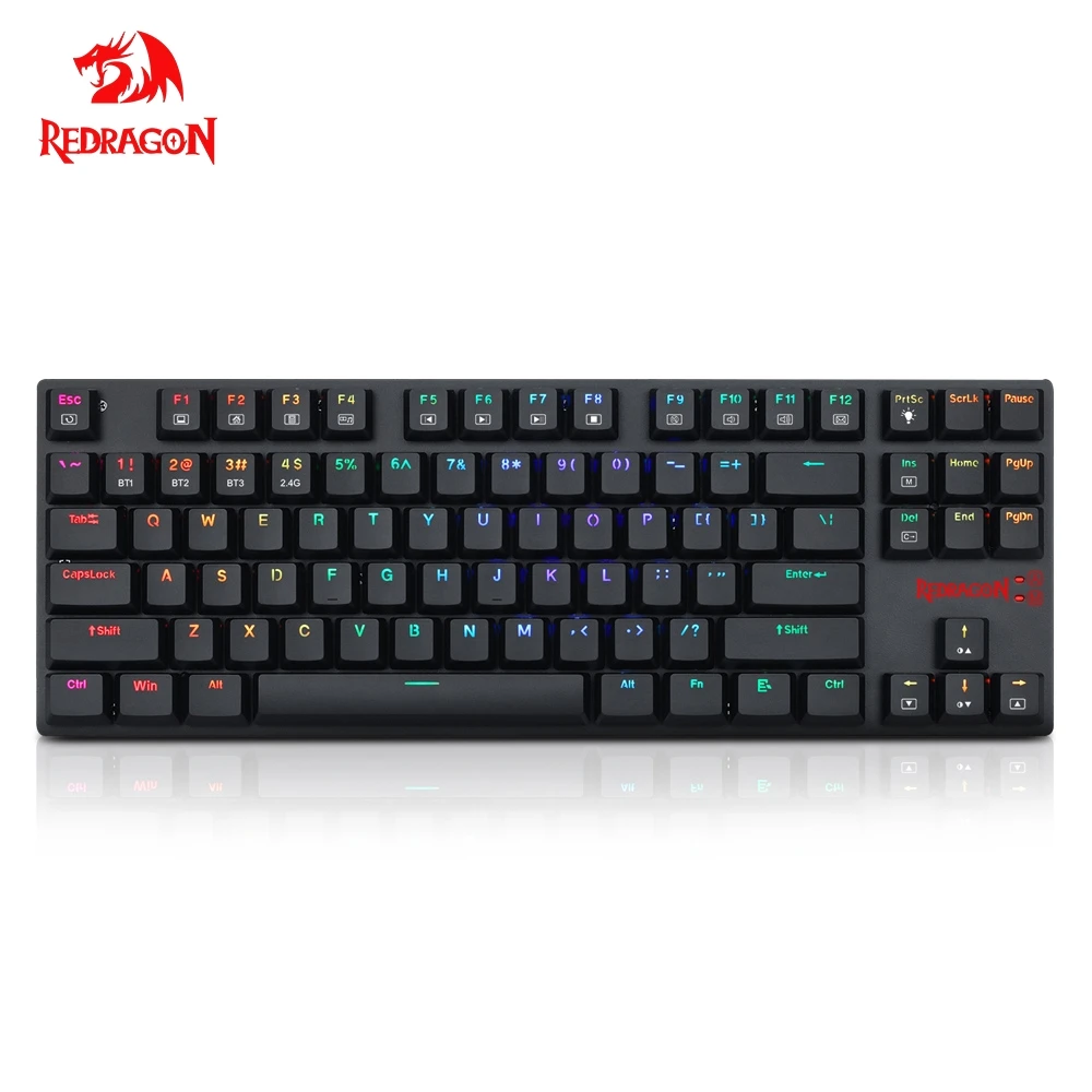 Redragon K607P KBS Aps por RGB поддержка Bluetooth 5 0 Беспроводная USB 2 4G двойной режим Механическая