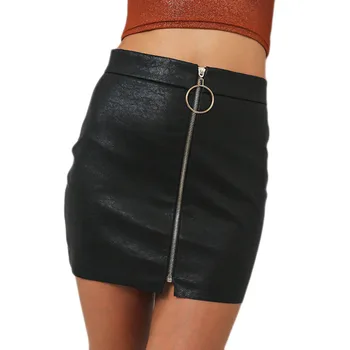 

Office Lady Intellectual Sexy Metal Ring Zipper Bag Hip Tight Skirt Women Girls Pencil Empire Skirts