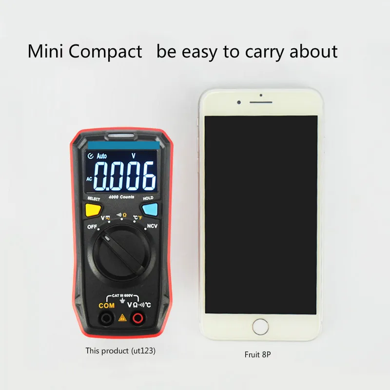 Ut123, mini portable, pocket type digital multimeter, intelligent automatic range household universal meter