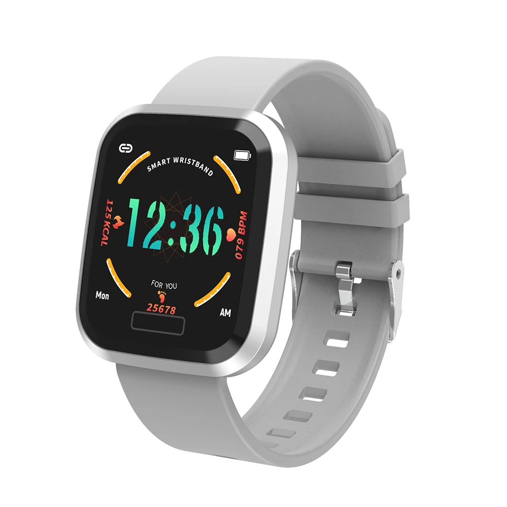 Gray silicone T10 Смарт-часы Миланский ремешок наручные часы с трекером пульсометр кровяное давление спортивный шагомер для IP67 Водонепроницаемый SmartWatch 18 м 20 мм 22 мм Миланский ремешок для браслета - Цвет: Gray silicone