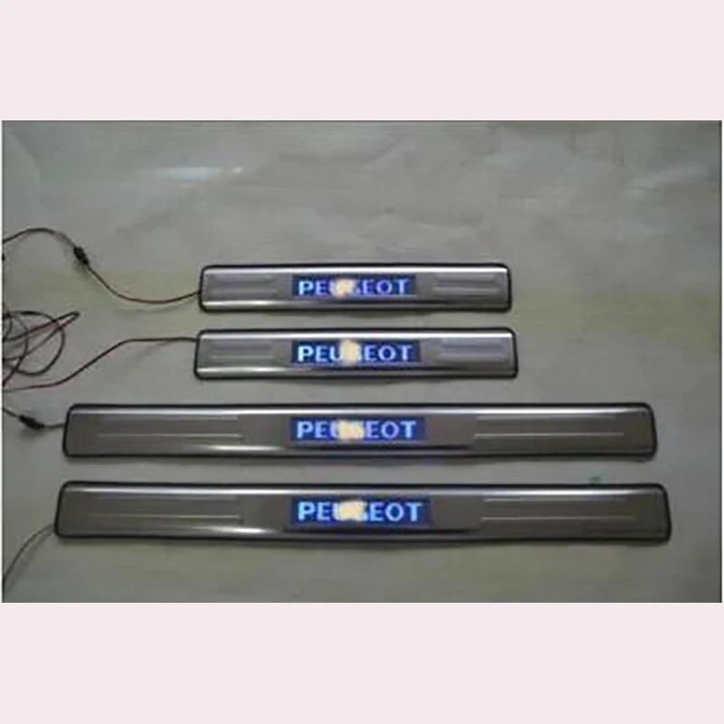 For Peugeot 207 with lamp welcome pedal sign 307 cold pedal Peugeot 206 refitted special LED threshold bar