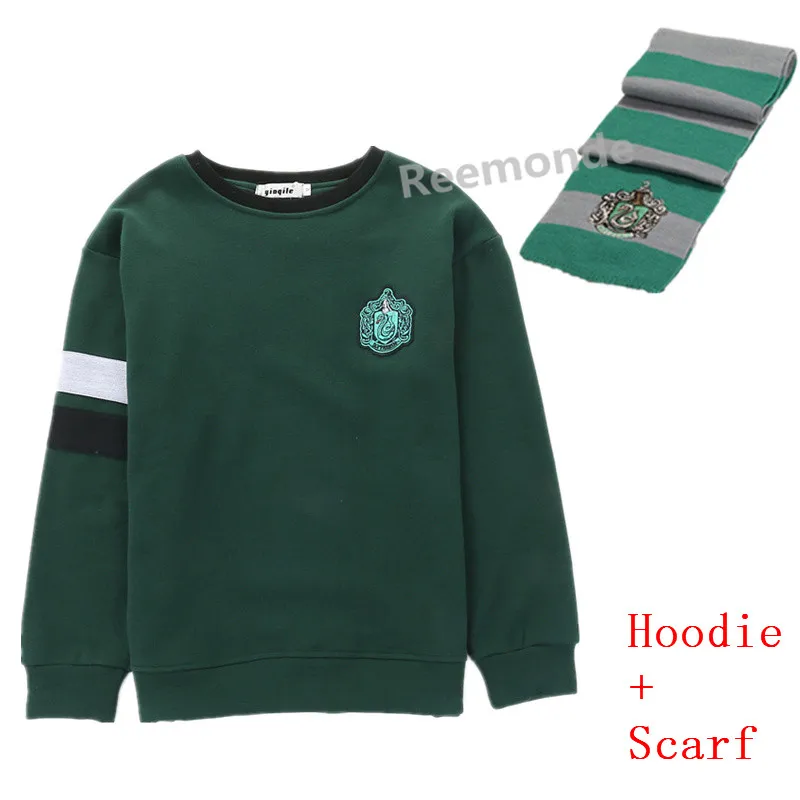hoodie scarf Толстовка для взрослых Ravenclaw, косплей, Слизерин, форменная толстовка, костюм, Hufflepuff, джемпер, шарф, Гриффиндор, джемпер, свитер, Гермиона - Цвет: hoodie scarf
