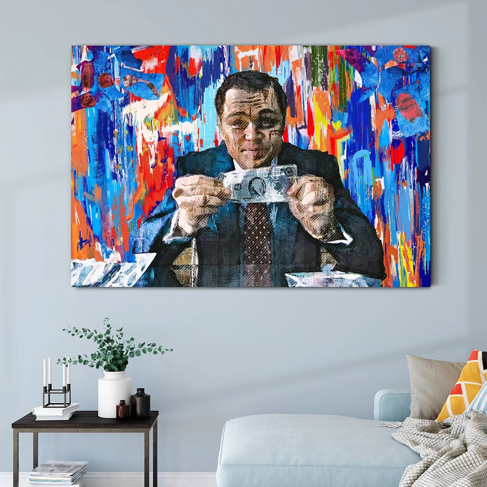 Wall Street Gatsby Canvas Art Leonardo Dicaprio Currency Negotiation
