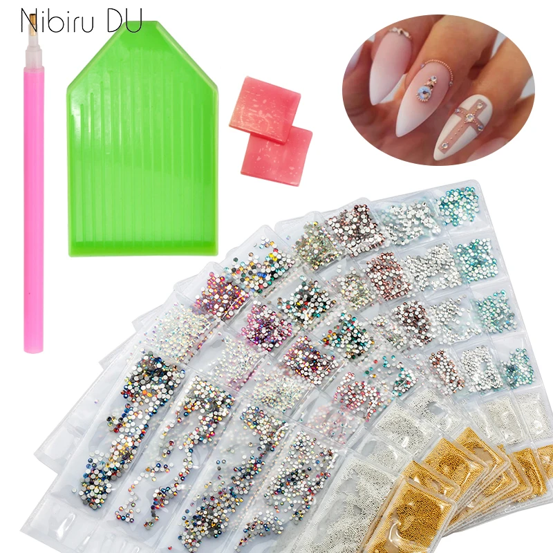 Многослойные Стеклянные стразы для ногтей s кристалл страз плоская задняя часть