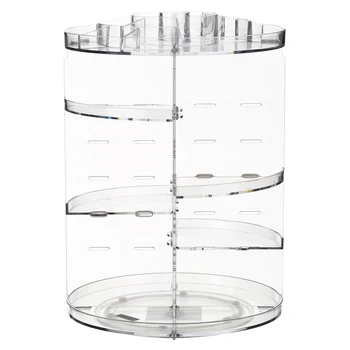 

New 360 Degree Makeup Organizer Rotation Multi-Functional Cosmetics Storage Box DIY Adjustable Height for Beauty Supplies Cosmet