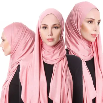 

Multicolor Soft Cotton Wholesale Muslim Headscarf Instant Jersey Hijab Wrap Scarf Islamic Shawls Women Turban Head Scarves