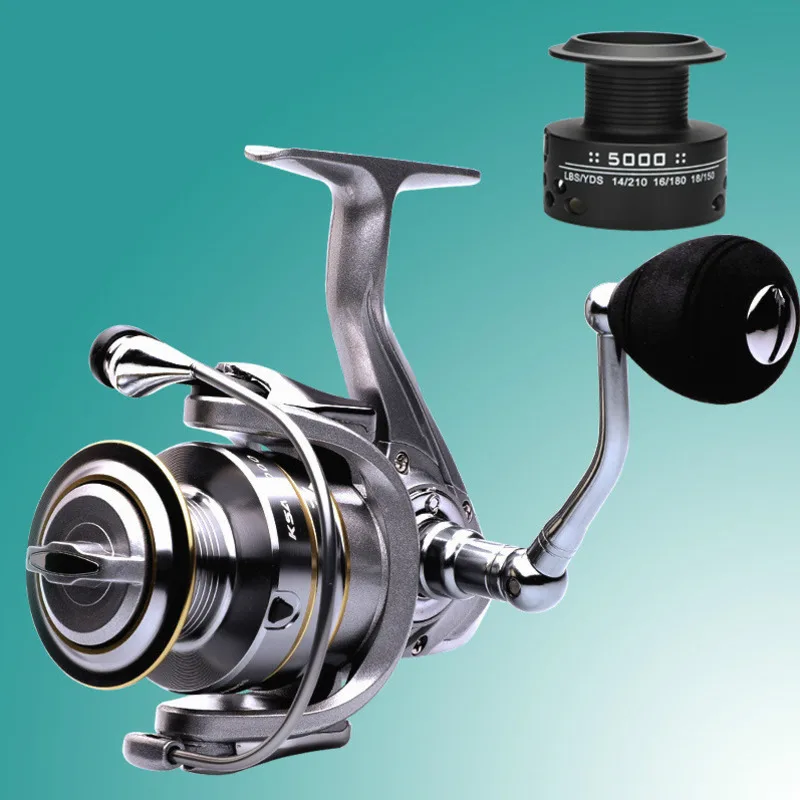 

Fishing Reel KSA7000 Max Drag 15kg 5.5:1 High Speed Metal Spool Spinning Reel Saltwater Reel Carp Reel Fishing Double Line Cup