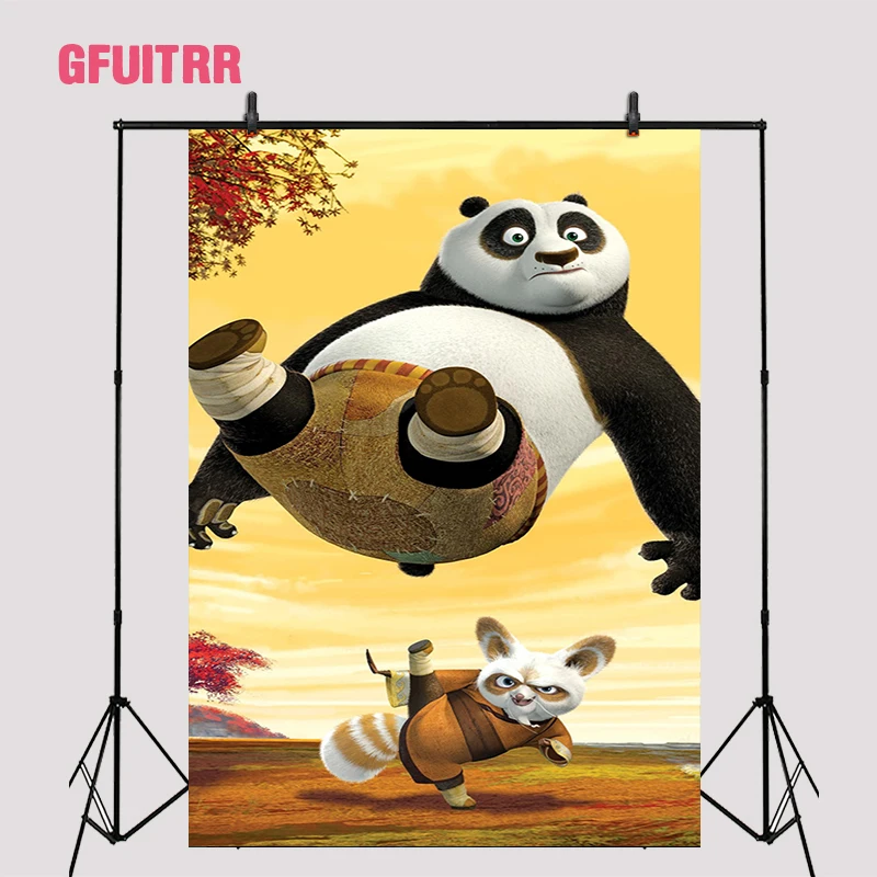 GFUITRR Kungfu панда Фото фоны Дети День рождения фотографии мультфильм декоративный