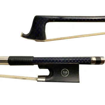 

Free shipping Violin Bow 3pcs of 4/4 Carbon Fiber Blue small pattern Plaid Bow For 4/4 Violin Well Balanced ViolinNew
