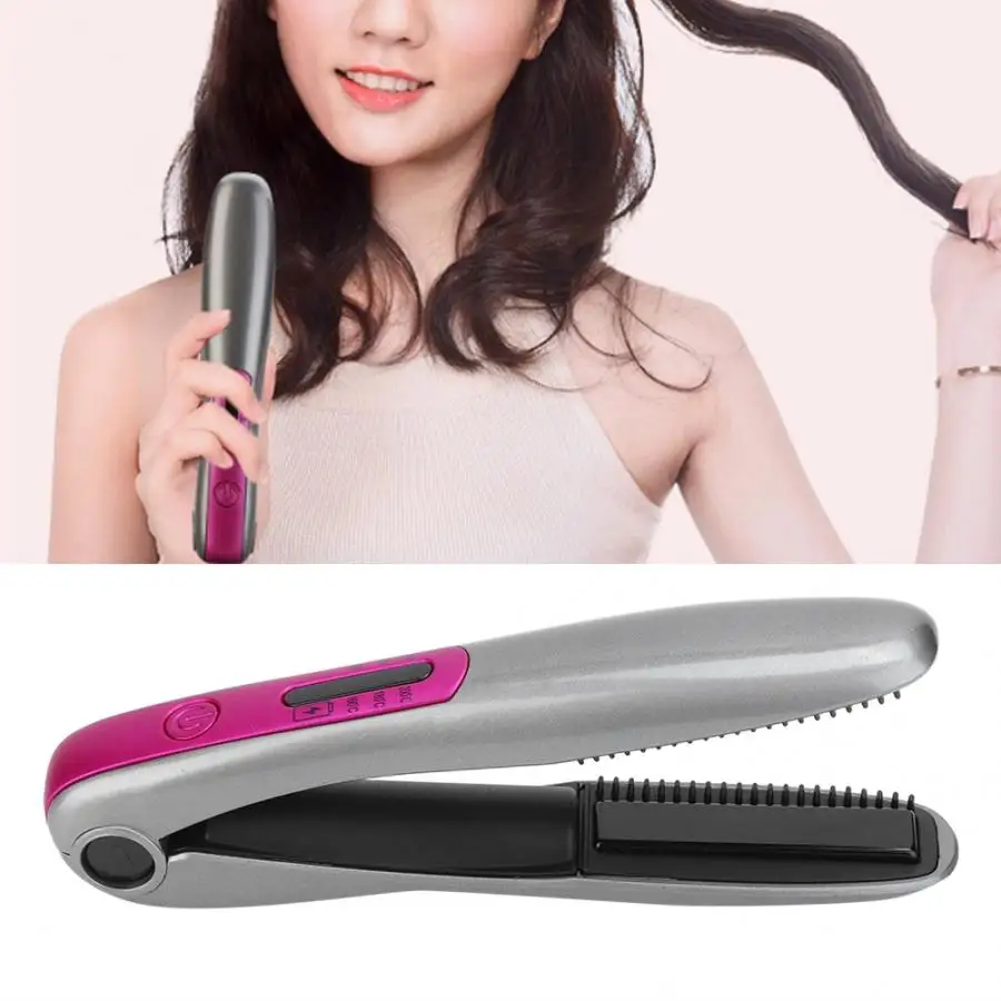USB Rechargeable Portable Mini Electric Curler Hair Straightener Hair Styling Tool Hair Salon Accessories