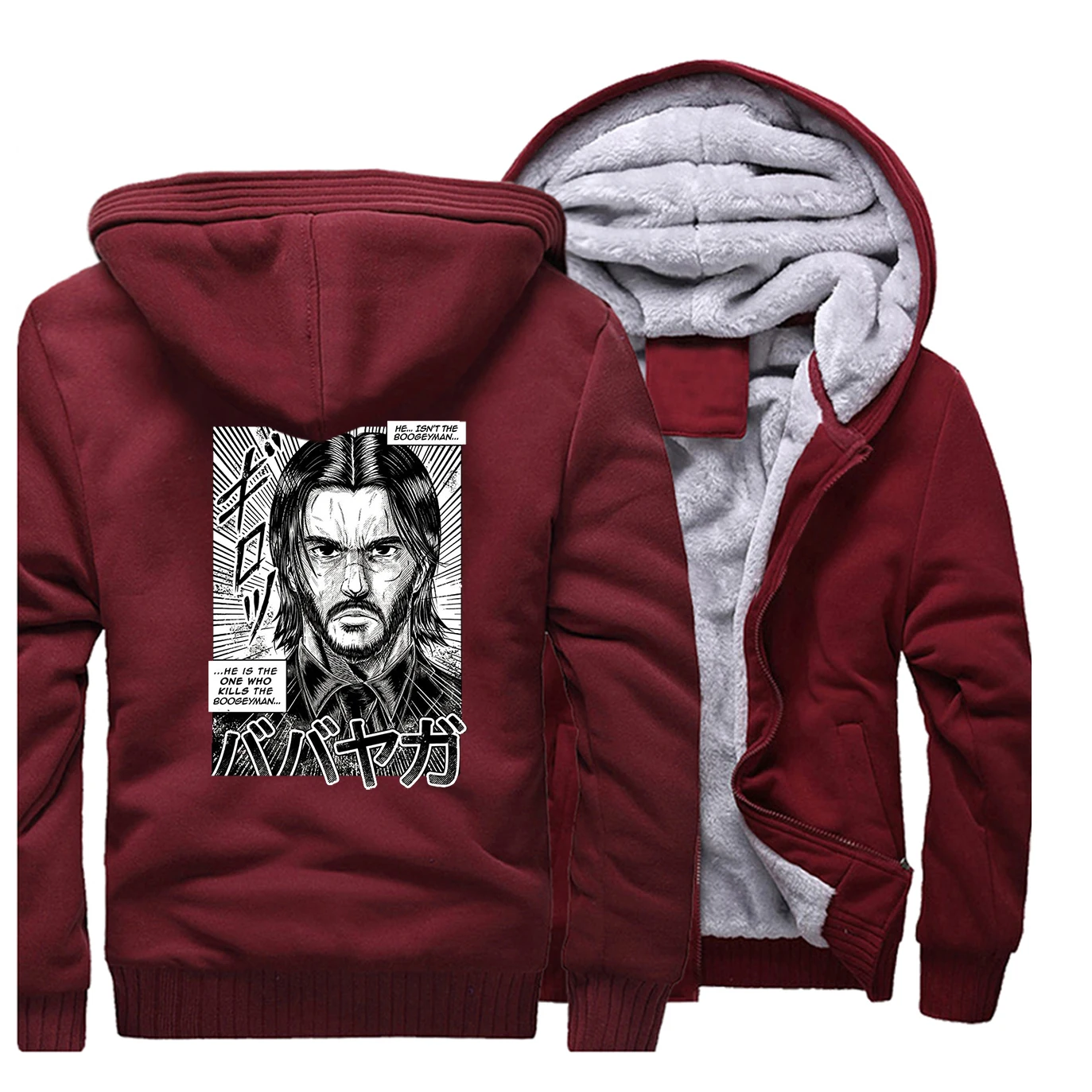Keanu Reeves Babayaga/мужская толстовка с капюшоном; зимняя теплая флисовая толстовка с капюшоном в японском стиле; толстое пальто; уличная одежда John Wick