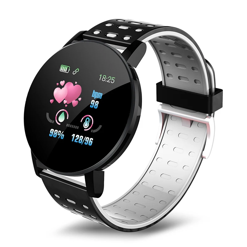 2021 New 119S Full Touch Smart Watch Men Women Sports Clock IP67 Waterproof Heart Rate Monitor Smartwatch For IOS Android Phone 