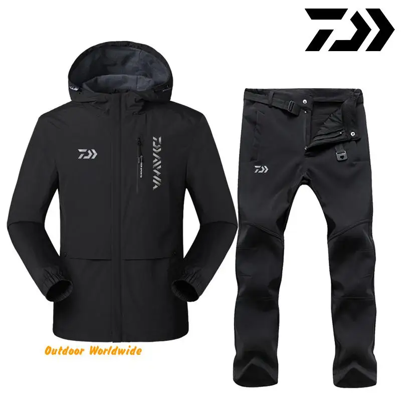 Reflective Daiwa Winter Fishing Clothing Sets Men Breathable Keep Warm