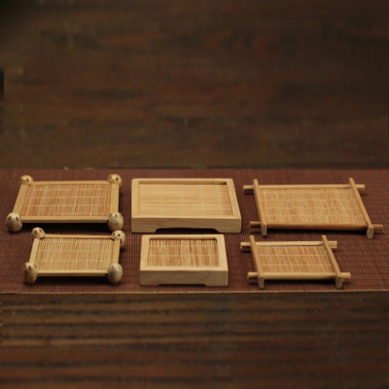 Подставка для чашки домашний Натуральный Бамбуковый Теплоизоляционный стол коврик квадратная чашка кухонный коврик-держатель высокого качества