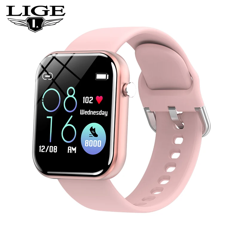 LIGE Women Men Smart Watch Luxury Blood Pressure Heart rate Fitness Watches Fashion Calorie Sport Wristwatch relogio feminino