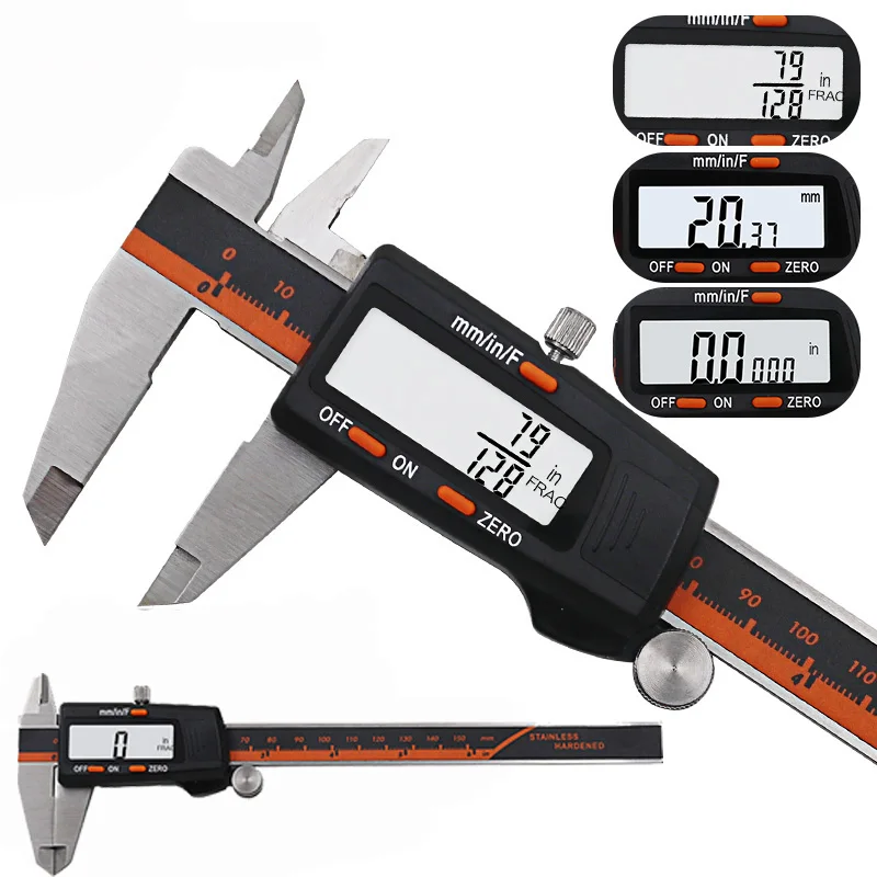 Caliper Цифровой штангенциркуль 6 дюймов 0-150 мм нержавеющая сталь Электронный штангенциркуль микрометр глубина измерительные инструменты - Цвет: Caliper