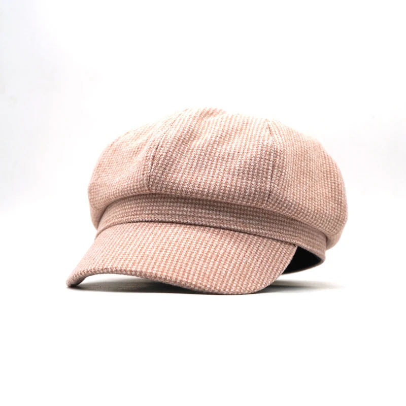 Шерстяной женский берет шапки осень/зима для женщин восьмиугольная кепка шапки стильный художник кепка газетчика шапки-береты - Цвет: 4