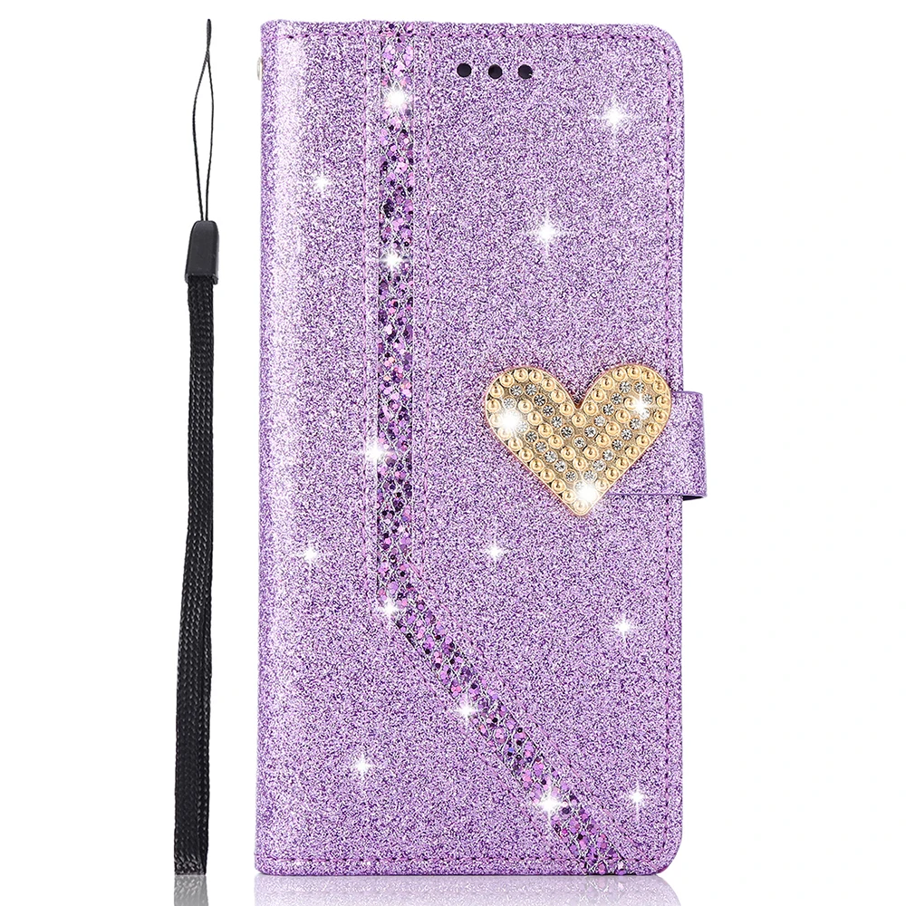 Glittering Shiny Leather Wallet Case for Huawei P40 P30 P20 Pro P10 P8 Lite 2017 Mate10 Mate20 Pro Flip Cover Protector huawei pu case