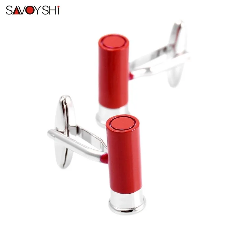 SAVOYSHI Bullet Cufflinks for Mens Shirt Cuff buttons High Quality Painted links Special Gift Jewelry Free engraving name | Украшения и