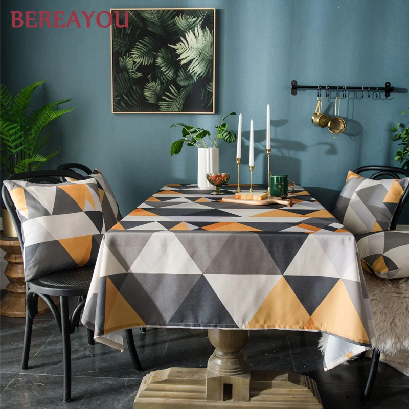 

Modern Table Cloth Waterproof Rectangle Dining Table Cover Coffee Round tablecloth Bedroom Geometric Linen Cotton Tablecloth Banquet Washable Table Cover Textiles Nordic Party Wedding obrusy na stolik 140*250